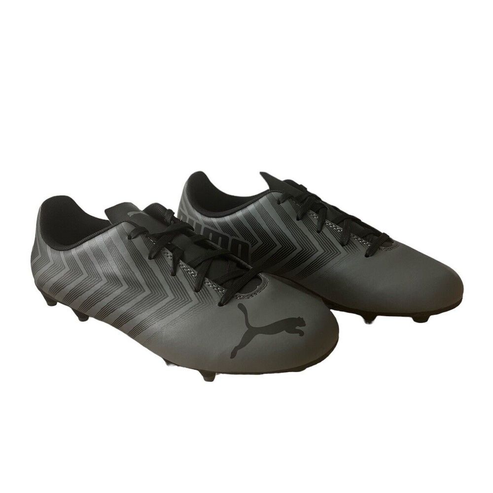 New In Box Puma‎ Tacto II FG/AG Jr Castlerock Black Gray Size 6Y Athletic Cleats